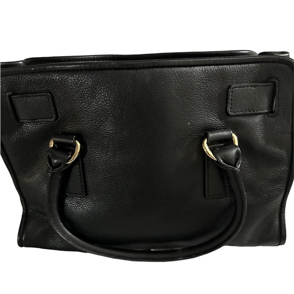 Micheal kors black leopard Hamilton bag with lock and key hood accents nice - Picture 2 of 11